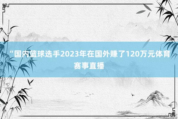 “国内篮球选手2023年在国外赚了120万元体育赛事直播